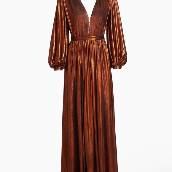 Bronx and Banco Zoe Metallic Blouson-Sleeve Gown - Picture 6 of 7